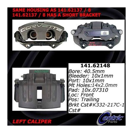 Centric Semi-Loaded Brake Caliper, Parts, 141.62147 141.62147